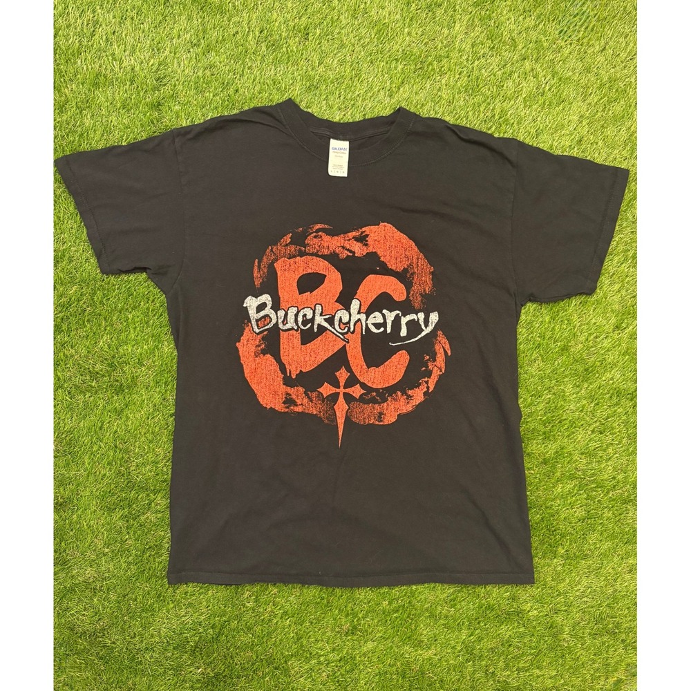 Buckcherry Band Graphic T-Shirt Mens Large Black Red BC Logo Rock Gildan Tee